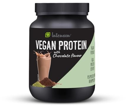 Intenson Vegan Protein Powder Flavour: Chocolate [600g], Vegetable Protein Powder Peas and Hemp