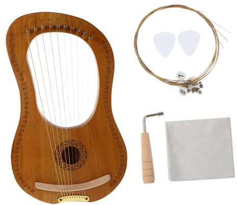 TOGEVAL Lyra-harfe Im Antiken Stil 10 Saiten Holzharfe Für Projekte Metall- Und Stahlsaiten Zufällige Farbe