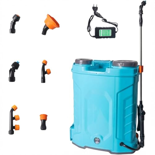 Iriisy 16L Akku Drucksprüher, Elektrische Rückenspritze, 6 Düsen & Teleskop-Sprühlanze, Verstellbarer Pflanzensprüher für Garten, Rasen & Landwirtschaft, inkl. Batterie & Ladegerät