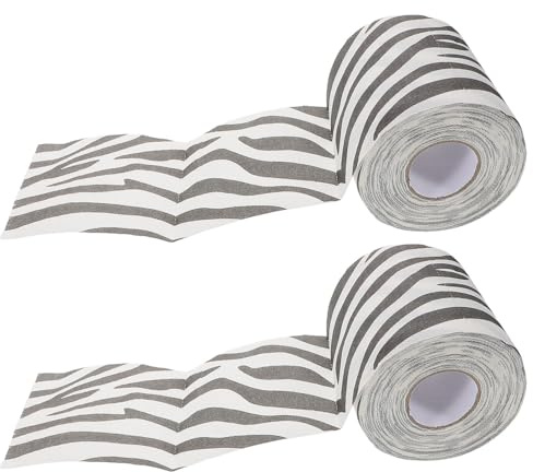 FRCOLOR 2stücke Bedrucktes Toilettenpapier Zebramuster Gemustertes Wc-papier Für Badezimmerdekoration Selbstklebende Tissue-rollenwrap Für Täglichen Gebrauch