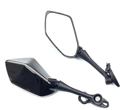 Lenkerendenspiegel Universal Motorrad Blinker Rückspiegel Seitenspiegel Spiegel Rückspiegel Mit Blinker Licht(B)