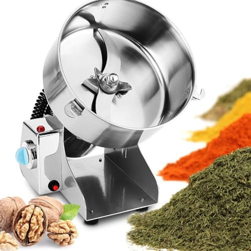 SaryEdge 2500g Electric Grain Mill Grinder, 2000W Desktop Stainless Steel 270° Swing Grinding Machine, Commercial Cutting Machine for Coffee, Rice, Wheat, Spices, Peanuts(