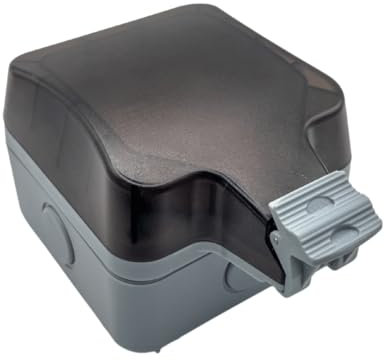 Weatherproof Single Outdoor Electric Switched Socket – IP66 Rated Wall Plug – BS 1363-2 EV – Heavy Duty Power Supply for EV Chargers and General Outdoor Use