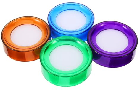 Fingerbefeuchtungsbecher aus Kunststoff mit Schwamm | Finger, 4 Stück-pack, für Banken und Sortieren von Papieren, Langlebig und Leicht zu Reinigen