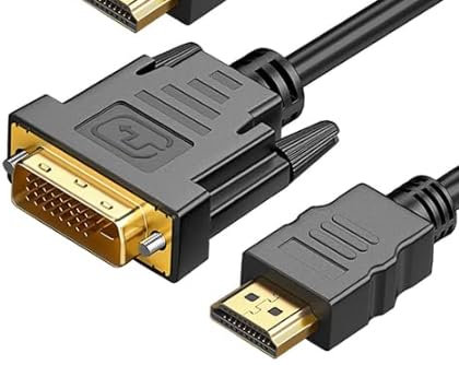 3M Cavo Adattatore su DVI a HDMI, Bidirezionale da HDMI a DVI, D-VI-D 24+1 a H-DMI Adattatore ad Alta velocità, 1080P Full HD, HDTV Cavi Video Digitale, pour Proiettore, Laptop, TV, PC,Lettore DVD