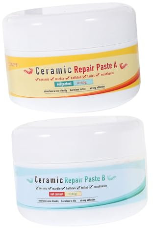Lurrose Kit Riparazione Per Porcellana Bianca Piastrelle Bianche e Doccia Bianca Adatto Per Ceramica e Scheggiature Graffi e Ammaccature in Cucina e Bagno