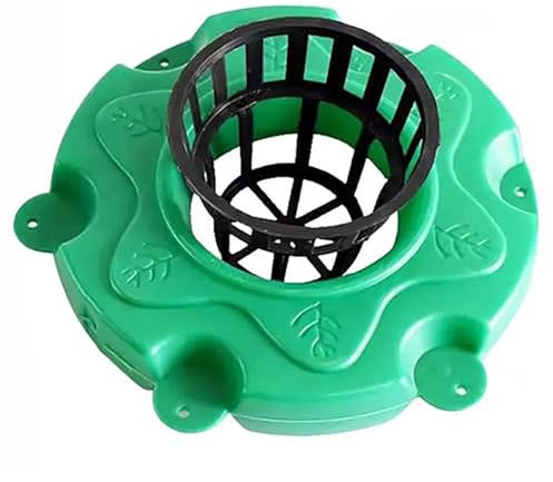 DECAKE Fioriera Galleggiante Rotonda per laghetto, Isola Galleggiante per Piante da laghetto, barriera per Pesci e Piante acquatiche, Vaso Galleggiante Ecologico