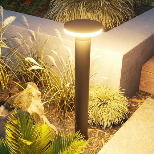 Luz LED Impermeable para Camino de Paisaje, Moderna y Lujosa lámpara de bolardo Negra, lámpara de pie para jardín Exterior, para césped, Garaje, Entrada, Patio, Porche