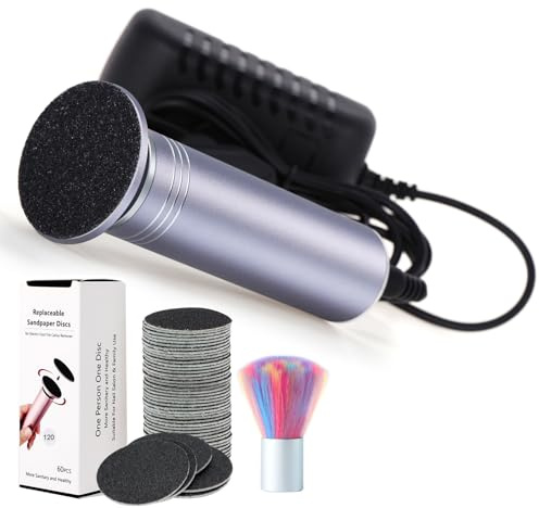 Pedicure Elettrico Professionale Lima Per Piedi, Velocità Regolabile Lime per La Cura Dei Piedi Rimuove La Pelle Secca Calli, Non Alimentato a Batteria (Grigio)