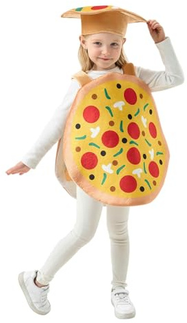 Kids Pizza Costume - Large Italian Pizza Outfit - Novelty Fancy Dress Costume