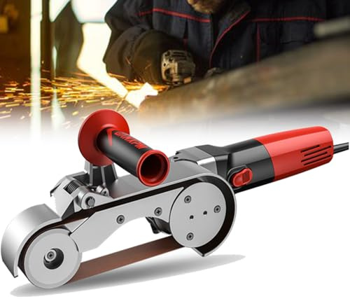 Levigatrice per tubi, levigatrice a nastro per tubi, lucidatrice per tubi, lucidatrice per tubi, macchina per trafilatura elettrica portatile in acciaio inossidabile da 1100 W, a 6 velocità,