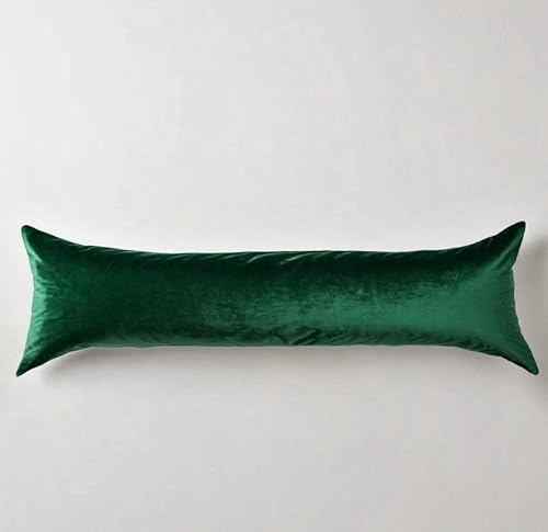 Door Draft Stopper, Luxury Crushed Velvet Draught Excluder For Retaining Heat in Cold Winter, Doors Window Sausage Insulation, Polyester Filled Cushion for Energy Saving- 90cm x 20cm (Green)