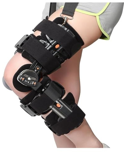 Ginocchiera Ortopedica Articolata con Blocco Angolazione Regolabile (-10°-120°) - Tutore Ginocchio per Lesioni LCA/LCP/Menisco, Artrosi e Post-Operatorio - Stabilizzatore Sportivo Unisex