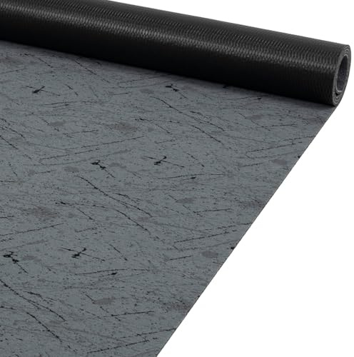 ANRO Teppichläufer Läufer Flur Küchenteppich Küchenläufer rutschfest für Flur Küche Schlafzimmer pflegeleicht abwaschbar Velvet Grau in Größe 100 x 100 cm