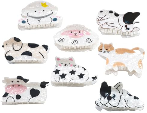 8 pinzas para el pelo con diseño de animales para actividades de unión familiar y diversión para niños, decoración de reunión de fiesta, accesorio familiar
