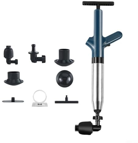 Linnkyfloa Hochdruck-WC-Saugglocke mit Aufbewahrungsregal, Stahl-Abflussreiniger, Waschbecken, Badewanne, Dusche, Bodenablauf, Verstopfungsentferner, Werkzeug (blau)