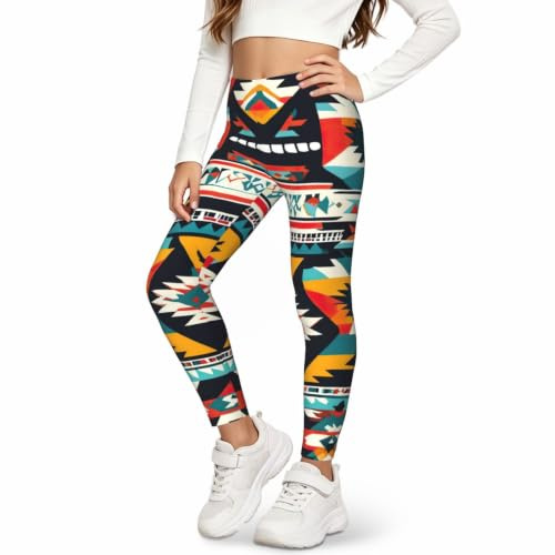 AYYQWE indianmönster tryck leggings stretchiga byxor träning fritidskläder sport dagligt mode andas