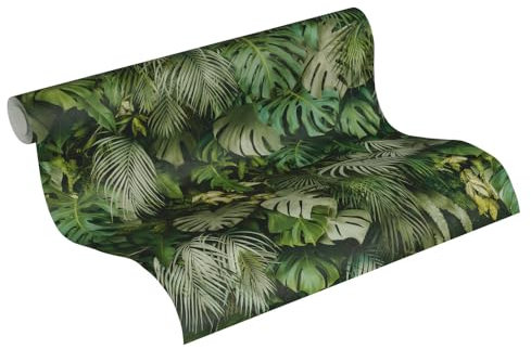 Carta Da Parati Jungle Greenery A.S. Création Carta da parati tessuto non tessuto 10.05 m x 0.53 m Verde Prodotto in Germania 372802 37280-2