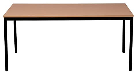 Schrank & Stuhl Schreibtisch – Bürotisch mit Holztischplatte und verstellbaren Füßen, einfache Montage und leicht zu reinigen, 180 x 80 cm, Buche