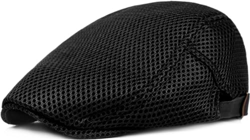 Malaxlx Herren Schiebermütze Schirmmütze Barett Cap Zeitungsjunge Caps Gatsby Baskenmützen Newsboy Flat Cap Mesh Sommermütze