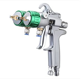 1.3MM Nano Chrome Double Buse Pistolet Double Tête Pression Alimentation Pulvérisation De Peinture