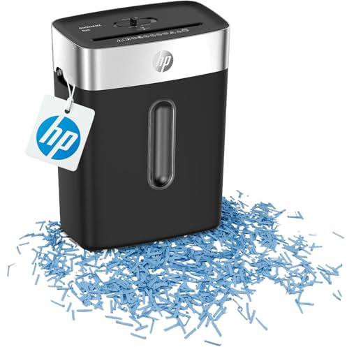 HP OneShred 8CC Black, Aktenvernichter, Sicherheitsstufe P-4, Cross Cut, 8 Blatt, 2826, schwarz/Silber, Partikelschnitt