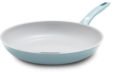 Greenpan Dover Healthy Ceramic Nonstick, 10 Frying Pan Skillet, PFAS-Free, Dishwasher Safe, Comfort Grip Handle, Blue Haze