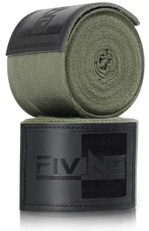 KUANG QUAN Premium Männer und Frauen Boxbandagen männer,4m halb elastische Bandage mit Daumenschlaufe für Boxen,Mixed Martial Arts, Muay Thai und andere Kampfkünste (Military Green, 4.5m)