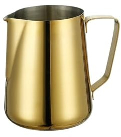 PRUTUHEA Milk Frothing Jug 900ML Stainless Steel Pitcher Coffee Frothing Jug Pull Flower Cup Cappuccino Milk Pot Espresso Cup Latte Art Milk Frother Jugs(900ML No Scale)