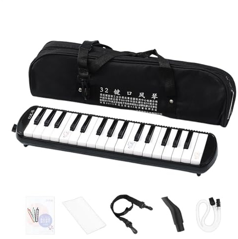 Melodica mit 37 Tasten, Professionelles Melodica Instrument mit 2 Mundstücken, Melodica für Erwachsene, 32 Tasten Keyboard Harmonium Instrument mit Tragetasche für Anfänger & Profis