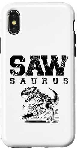 Coque pour iPhone X/XS Sawsaurus Tour à bois Tourneur à bois
