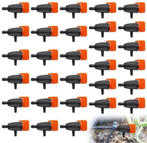 30 piezas de goteros para riego de jardín, emisores de riego por goteo, herramienta de piezas de riego por goteo, cabezal de aspersor de inyector, herramienta riego por goteo ajustable, sistema