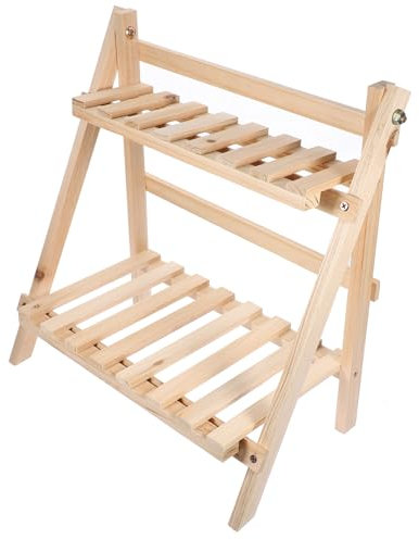 Operitacx Wooden Plant Stand Desk Riser Flowerpot Tray Indoor Flower Storage Rack Home Organizer