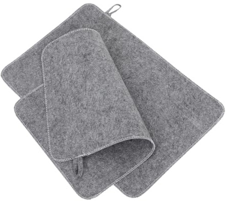 PERSELOSO 2pcs Felt Sauna Seat Cushion Absorbent Sweat Mat for Steam Room Bench Pad Heat Insulating Lightweight Breathable Sauna Supply in Grey