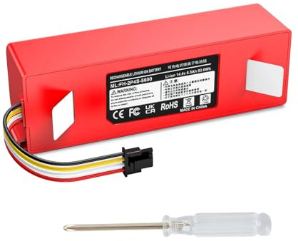 Oyomba Batería de Iones de Litio de 14,4 V 6500 mAh para S5 S50 S5 MAX S6 S7 S6 MAX, Compatible con batería de aspiradora Robot Mijia de 1.ª y 2.ª generación.