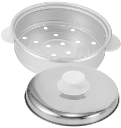 ULTECHNOVO 1 Satz Aluminium Dampfgarer für Reiskocher Stapelbarer Dämpfkorb aus Aluminiumlegierung Vielseitig Einsetzbar für Gemüse Deckel