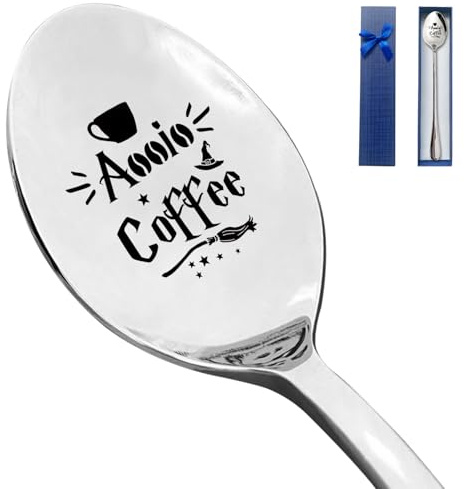 HSSPIRITZ Cuillère à café magique pour et magiciens - Parfaite pour les fans de Harry et les amateurs de café - Cadeau d'anniversaire, de Saint-Valentin, de Noël, gravée au laser
