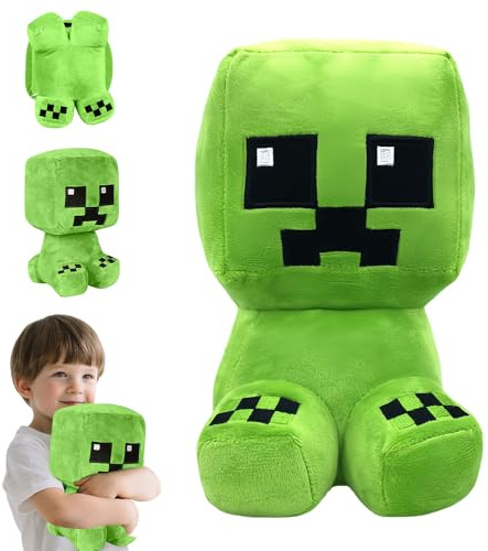 TGKYK Creeper plyschdjur, 26 cm, Creeper, gosedjur, karaktär, docka med temaspel, mjukt och gulligt, tecknat plyschdjur, fluffig, för barn, tonåringar, spelgåvor