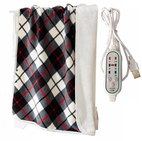 Storage Bag USB Heated Shawl Electric Blanket Warm Soft Flannel Adjustable Heated Wrap Blankets Wearable Electric Throw Blanket Soft And Comfortable USB Wrap