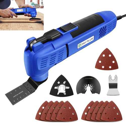 Oscillating Multi Tool 300W, 22000RPM Electric Corded Multi Tool, 3° Oscillation Angle, Quick Change Blade System, Oscillating Multi-Tool Kit with 15Pcs Accessories for Cutting, Sanding and Scraping