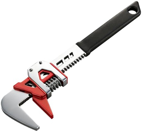 Llave inglesa ajustable grande, portátil con mordazas anchas y construcción robusta, llave Allen y llave inglesa, para tubos, tuercas, taller y coche