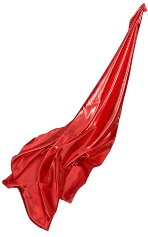 FUTUREORYY Bandera Semicircular para Danza Roja Grande 190X140 CM Varilla para Adoración y Alabanza, Bandera para Practicar Baile, Decoración para Eventos Deportivos y Espectáculos
