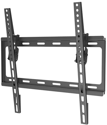 SLx TV Wall Bracket Tilt Slim for 32 to 70 Inch, Ultra Low Profile 27mm, Max VESA 400 x 400, 40kg Heavy Duty Tilting Flat Screen Wall Mount for LED LCD TVs with Built In Spirit Level & Wall Fixing Kit