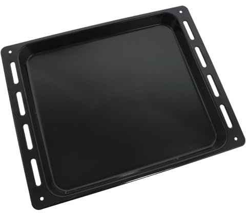 SPARES2GO Oven Baking Tray Shelf Drip Grill Pan Base Enamel Universal (460mm x 370mm)