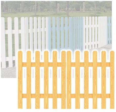 GOCHUSX Hölzerner Gartenzaun, Freistehende Außendekoration Mit Standfuß, Flexibler Lattenzaun Als Beeteinfassung Für Rasen, Terrasse Und Balkon(Wood Color,90x90cm-1PC)