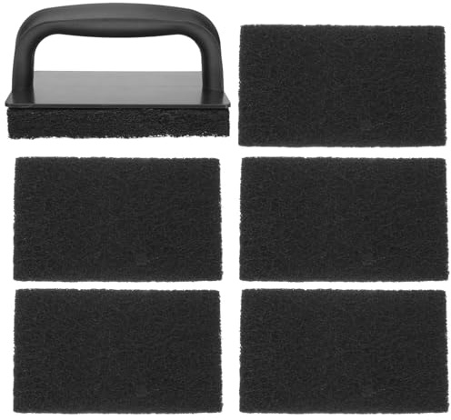 HINTRMENT Set de Brosses Cuisine Noires Éponges Pratiques en PP pour Nettoyage Barbecue et Plancha, Outil pour Éliminer Graisse et Huile