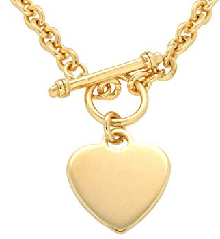 Tuscany Silver Women's Sterling Silver Heart T-Bar Belcher Chain Necklace 51cm/20