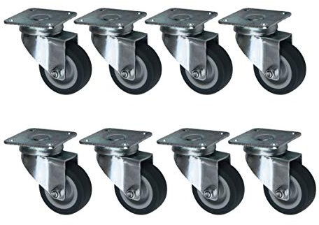 8 Stück 50 mm Apparaterolle Transportrolle als Lenkrolle Möbelrolle