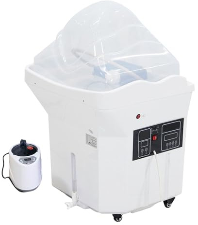 Head-Spa Gerät mit Wasserfall & Hydro-Jet Massage - Professionelle Kopfmassagewanne mit 7-Farben Chromatherapie, ideal für Salons, Spas und Zuhause (Weiß + Räucher)