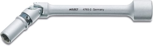 Hazet Glühkerzen Schlüssel 4760-2, 3/8 Zoll (10 mm) Vierkant, verchromt | Antrieb 3/8 Zoll (10 mm) Vierkant hohl, Abtrieb Außenprofil Sechskant, Chrom-Vanadium, verchromt, SW 8 mm, SW 5⁄16 Zoll